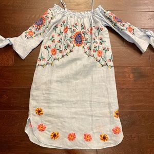 NWT Philosophy Embroidered Floral Linen Dress